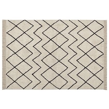 Beliani - ELDES - Laagpolig vloerkleed - Beige - 160 x 230 cm - Katoen