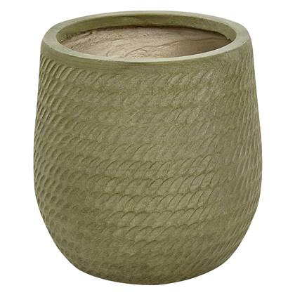 Beliani - LIVADIA - Bloempot - Groen - 27 cm - Vezelklei