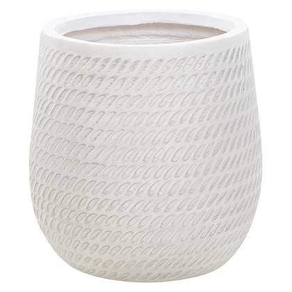 Beliani - LIVADIA - Bloempot - Gebroken - 27 cm - Vezelklei Wit