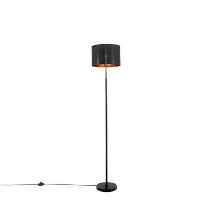 QAZQA Vloerlamp vt Zwart Modern D 30cm