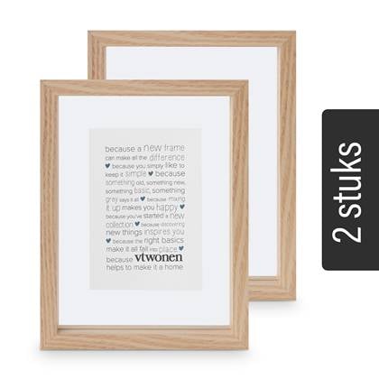 Vtwonen Fotolijsten - 2 Stuks - Hout - Naturel - 18x24cm