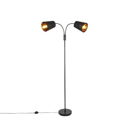 QAZQA Moderne vloerlamp 2-lichts - Carmen Zwart