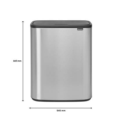 Brabantia Bo Touch Bin 60 Liter (2x30 Liter) Vingerafdrukvrij