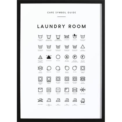 Wallified  Laundry Symbols Guide Poster -  - Tekst - Poster