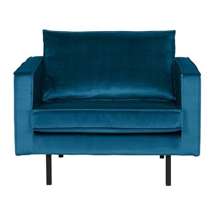 BePureHome Rodeo Fauteuil - Velvet - Blauw