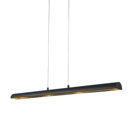 QAZQA Hanglamp zwart met gouden binnenkant incl. LED - Balo 4