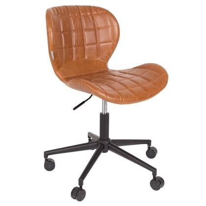 Chaise de bureau cognac design en simili cuir - Nikki Référence :  CD_Chb26A-03