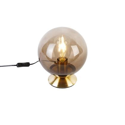QAZQA Tafellamp pallon Goud-messing Art Deco D 200mm
