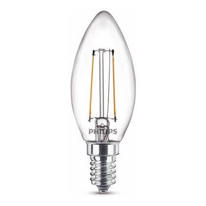 Philips LED Kaars Transparant - 15 W - E14 - warmwit licht