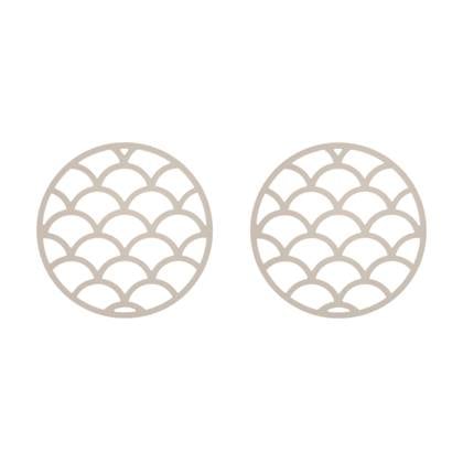 Krumble Pannenonderzetter met schubben patroon - Beige - Set van 2
