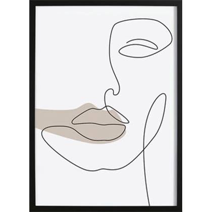 Wallified  Vrouwelijk Gezicht Abstract Poster -  - Abstract
