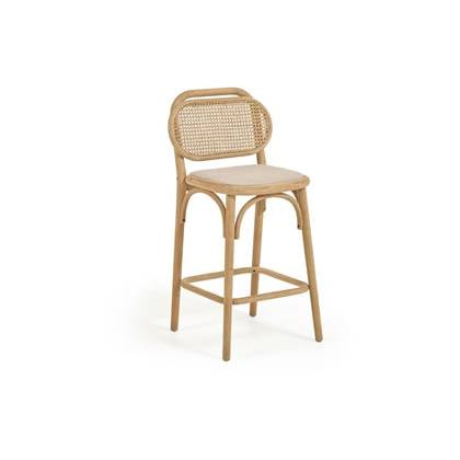 Kave Home Doriane, Doriane 65 cm height solid oak stool with natural
