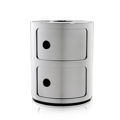 Kartell Componibili Kast - 2 Modules - Chrome Grijs