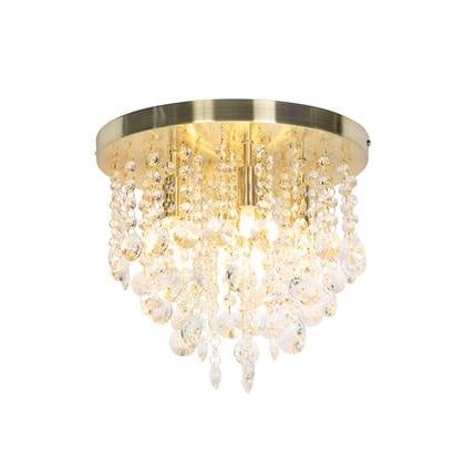 QAZQA Klassieke plafondlamp goud met glas - Medusa