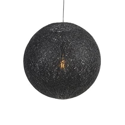 QAZQA Landelijke hanglamp zwart 60 cm - Corda