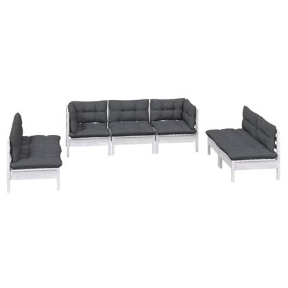 vidaXL 7-delige Loungeset met kussens massief grenenhout