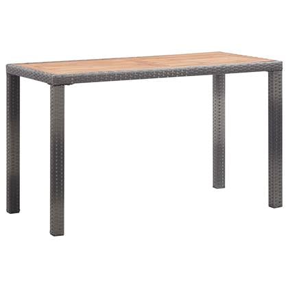 vidaXL Tuintafel Antraciet en bruin 123 x 60 x 74 cm