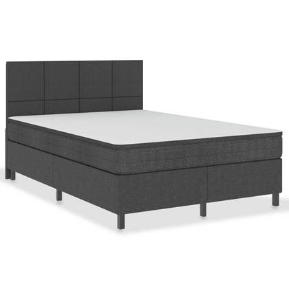 vidaXL Boxspring stof donkergrijs 180x200 cm