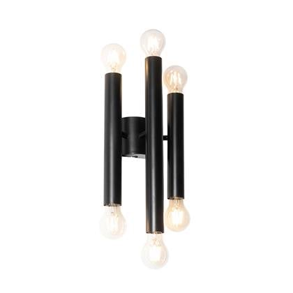 QAZQA Art Deco wandlamp zwart 6-lichts - Tubi
