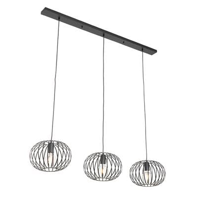 QAZQA Design hanglamp zwart 3-lichts - Johanna