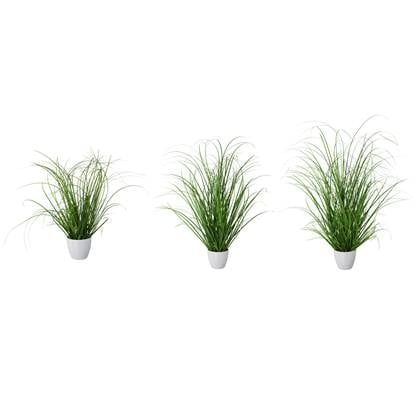 Kopu set 3 stuks kunstplanten Grasplant 40|50|60 cm in Witte Sierpot