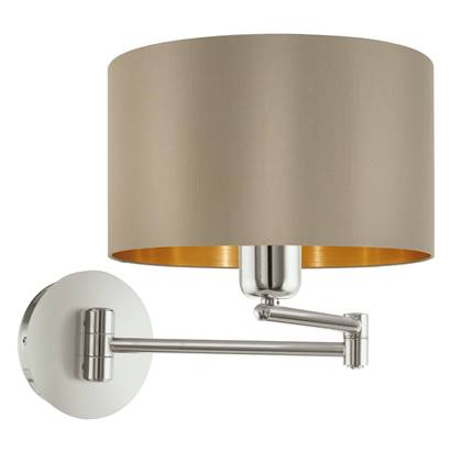 EGLO Maserlo - Wandlamp - 1 Lichts - ø23cm - Nikkel-Mat - Taupe - Goud Taupe, Goud