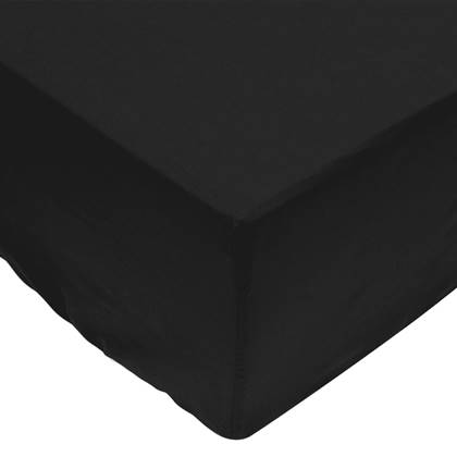vidaXL Hoeslaken 180x200 cm zwart katoen 2 st