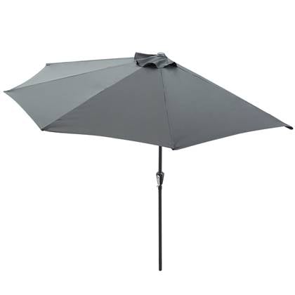 ACAZA Halfronde parasol voor balkon of terras, 3 meter diameter, Grijs