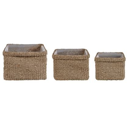Beliani - RIVULINE - Bloempot binnenbak - Natuurlijk - Zeewier Beige
