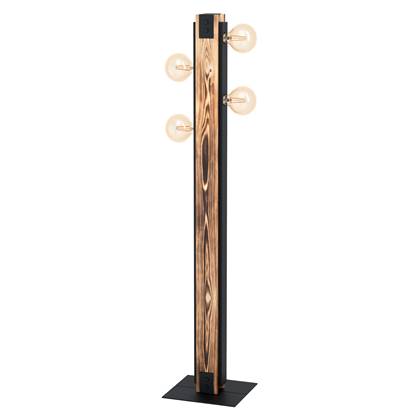 EGLO Layham Vloerlamp - E27 - 127,5 cm - Bruin, Zwart