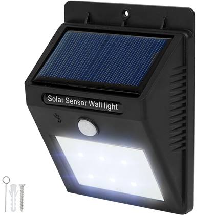 tectake® LED solar tuinverlichting met bewegingssensor - Zwart afbeelding