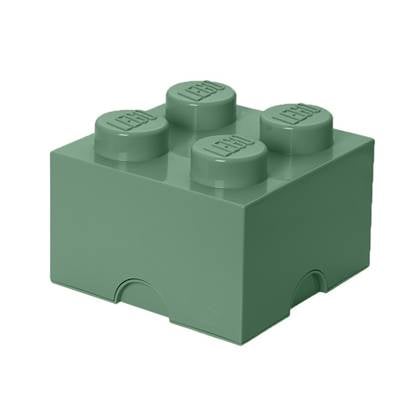 LEGO - Set van 4 - Opbergbox Brick 4, Zandgroen - LEGO