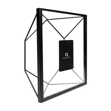 QUVIO Fotolijstje hexagon staal 17.5 x 23cm - Zwart Transparant