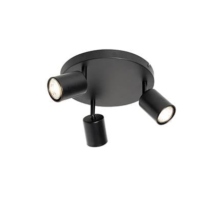 QAZQA Moderne plafondlamp verstelbaar rond 3-lichts - Java Zwart
