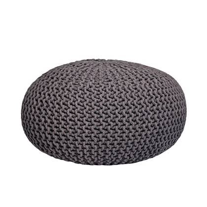 LABEL51 Knitted Poef L Grijs