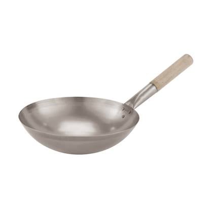 Wok met steel 31 cm - Paderno Zilver