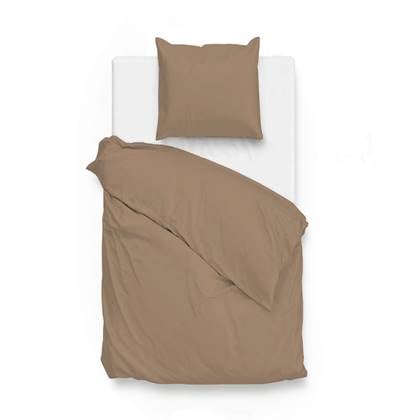 Zo!Home Satinado dekbedovertrek 1-persoons (140x200-220 cm + 1 sloop) Katoen satijn Praline Brown