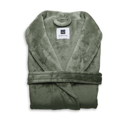 Zo Home Flanel Fleece Badjas Cara - olive green - S