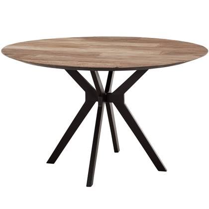 24Designs Metropole Ronde Eettafel - Ø130 X H78 Cm - Teakhout Bruin