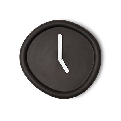 Ronde Klok Zwart / Round Clock Black - Design klok Werkwaardig