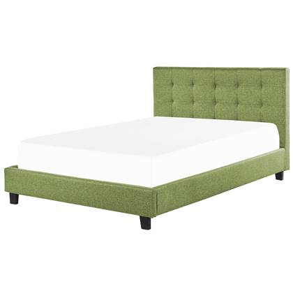 Beliani-ROCHELLE -Tweepersoonsbed-Groen-180 x 200 cm-Polyester