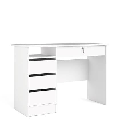 Hioshop Plus bureau met 1 legplank, 3 kleine laden en 1 grote lade