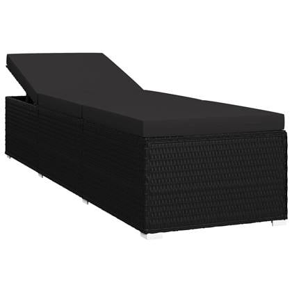 vidaXL Ligbed Zwart 195 x 60 x 31 cm