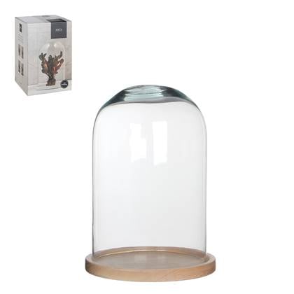 Mica Decorations Hella Glazen Stolp - H30 cm - Transparant, Lichtbruin