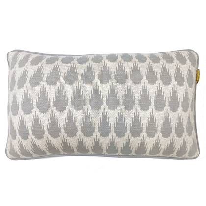 Botanic mini knitted cushion light grey