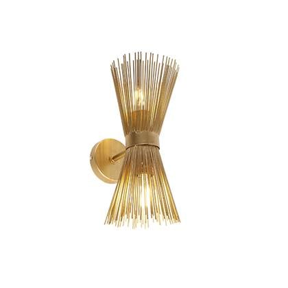 QAZQA Wandlamp broom Goud-messing Landelijk L 16cm