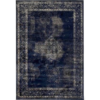 Vintage vloerkleed Blauw/Donkerblauw - Infinity - Viscose - 185 x 275 cm (L)