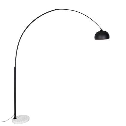 QAZQA Moderne booglamp zwart met wit verstelbaar - XXL