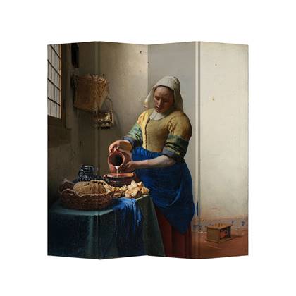 Fine Asianliving Kamerscherm Scheidingswand B160xH180cm 4 Panelen The Milkmaid Vermeer