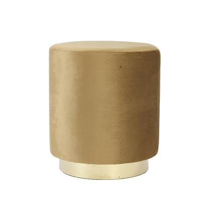 Light & Living Poef Nadien - Velvet Karamel - Ø40cm Bruin